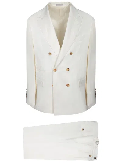 Brunello Cucinelli Linen And Silk White Suit