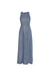 Brunello Cucinelli Linen And Virgin Wool Twill Dress In Blue