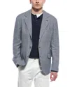 Brunello Cucinelli Linen & Wool-blend Blazer In Gray