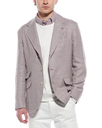 Brunello Cucinelli Linen & Wool-blend Blazer In Neutral