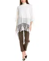 Brunello Cucinelli Linen & Wool-blend Poncho In White