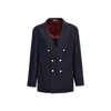 Brunello Cucinelli Linen And Wool Jacket Men In Blue