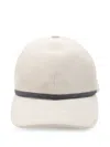 Brunello Cucinelli Panelled Linen Baseball Cap With Curved Brim In Neutral