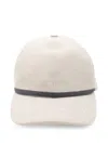 Brunello Cucinelli Panelled Linen Baseball Cap With Curved Brim In Neutral