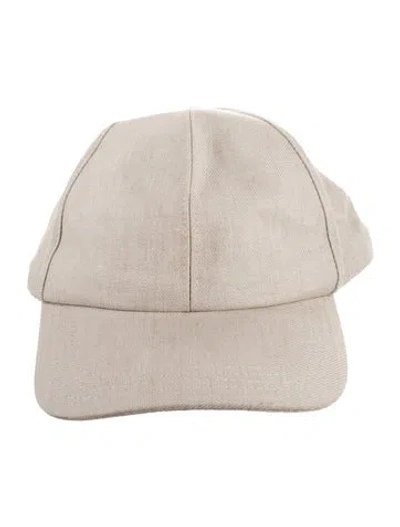 Pre-owned Brunello Cucinelli Linen Baseball Cap In Neutral