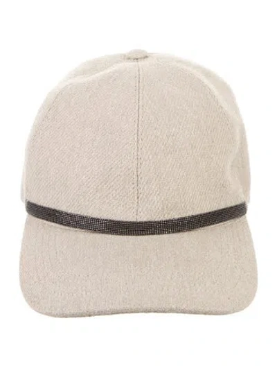 Pre-owned Brunello Cucinelli Linen Baseball Cap In Neutral