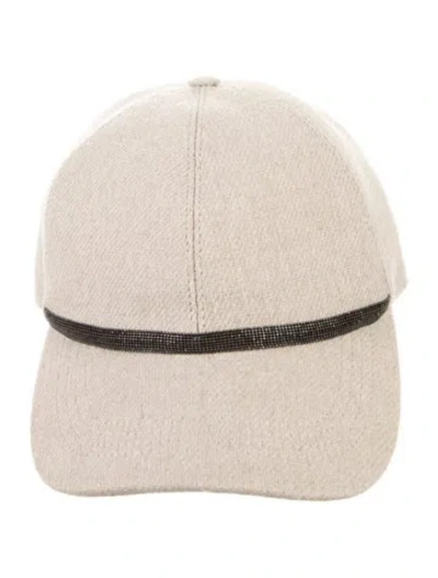Pre-owned Brunello Cucinelli Linen Baseball Cap In Neutral