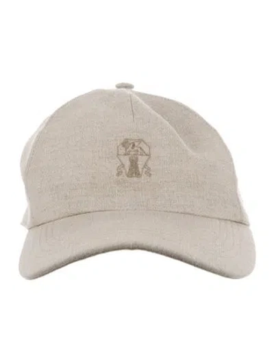 Pre-owned Brunello Cucinelli Linen Baseball Cap In Neutrals