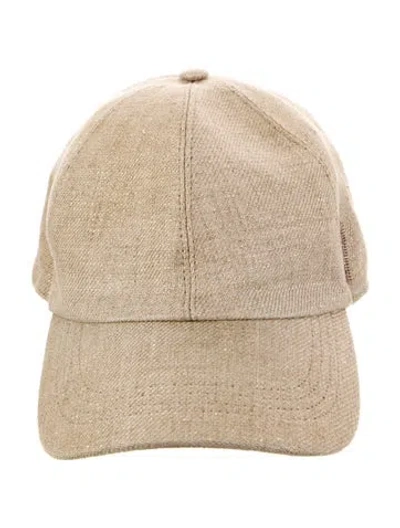 Pre-owned Brunello Cucinelli Linen Baseball Hat In Gold