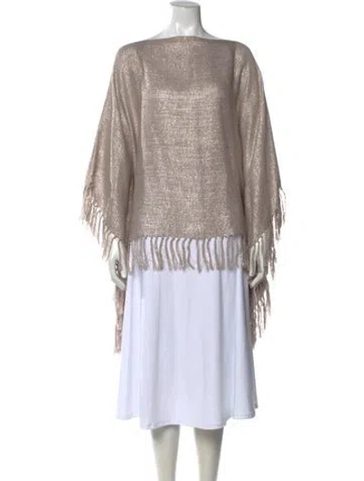 Pre-owned Brunello Cucinelli Linen Bateau Neckline Sweater In Metallic/neutrals