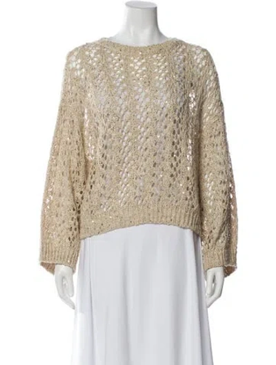 Pre-owned Brunello Cucinelli Linen Bateau Neckline Sweater In Neutral