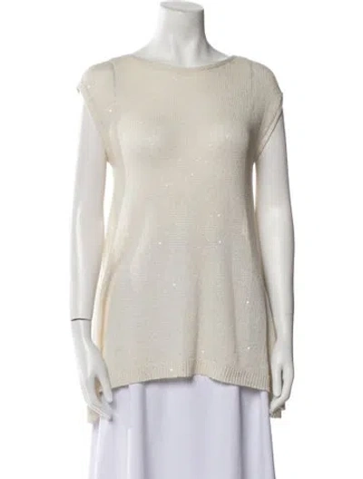 Pre-owned Brunello Cucinelli Linen Bateau Neckline Sweater In Neutral