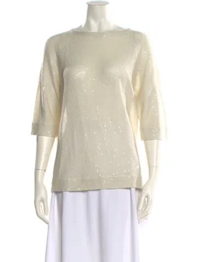Pre-owned Brunello Cucinelli Linen Bateau Neckline Sweater In Neutral