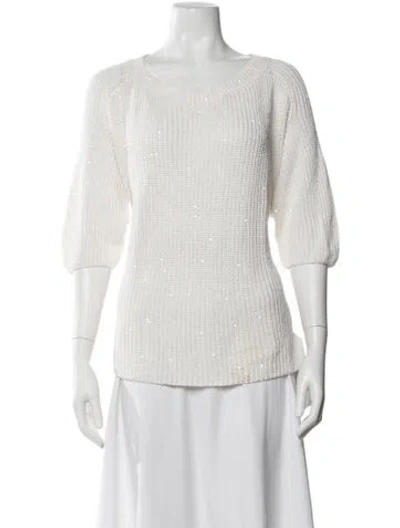 Pre-owned Brunello Cucinelli Linen Bateau Neckline Sweater In Neutral