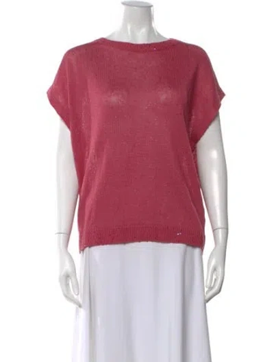Pre-owned Brunello Cucinelli Linen Bateau Neckline Sweater In Pink