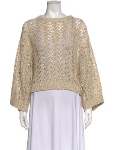 Pre-owned Brunello Cucinelli Linen Bateau Neckline Sweater W/ Tags In Neutral