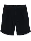Brunello Cucinelli Men Garment-dyed Bermuda Shorts In Linen Gabardine With Drawstring And Pleat