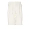Brunello Cucinelli Drawstring Waist Linen Bermuda Shorts In White