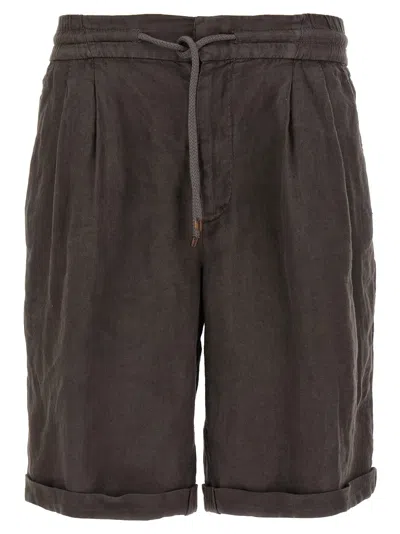 Brunello Cucinelli Linen Bermuda Shorts Bermuda And Short Brown