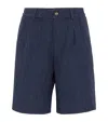 Brunello Cucinelli Linen Bermuda Shorts In Blue