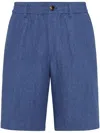 Brunello Cucinelli Linen Bermuda Shorts In Multicolor