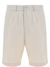 Brunello Cucinelli Linen Bermuda Shorts In Neutrals