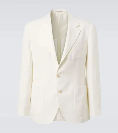 Brunello Cucinelli Linen Blazer In Neutral