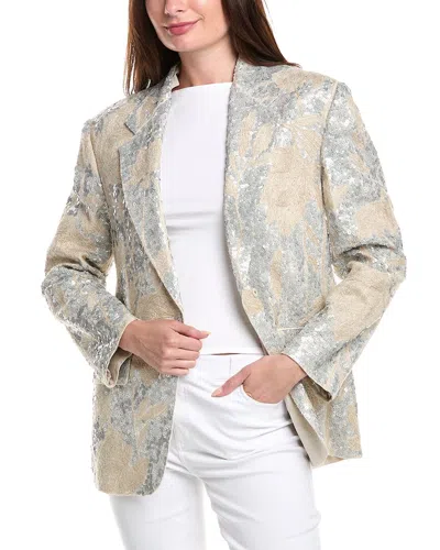 Brunello Cucinelli Linen Blazer In Multi