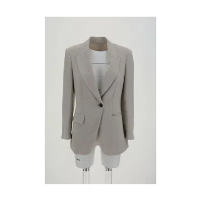 Brunello Cucinelli Linen Blazer In Black