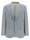 Brunello Cucinelli Deconstructed Single-breasted Washed Linen Blazer In Black