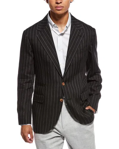Brunello Cucinelli Linen Blazer In Black