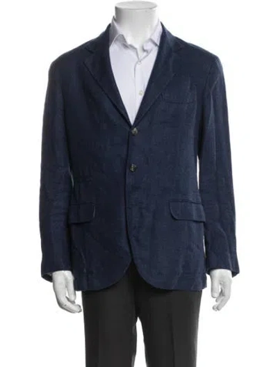 Pre-owned Brunello Cucinelli Linen Blazer In Blue