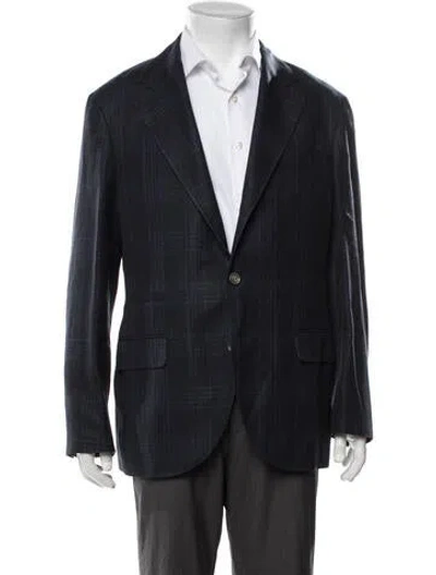 Pre-owned Brunello Cucinelli Linen Blazer In Blue
