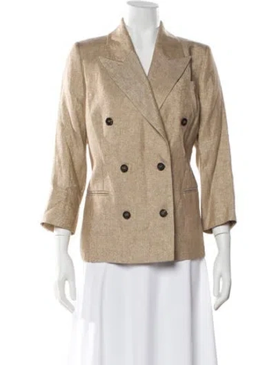 Pre-owned Brunello Cucinelli Linen Blazer In Brown