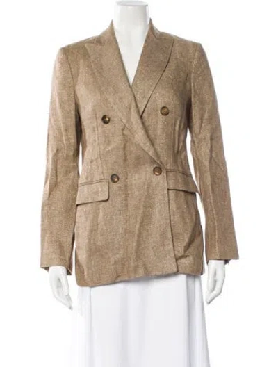 Pre-owned Brunello Cucinelli Linen Blazer In Brown