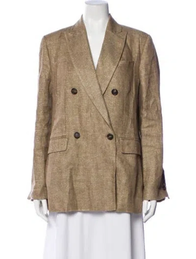 Pre-owned Brunello Cucinelli Linen Blazer In Brown