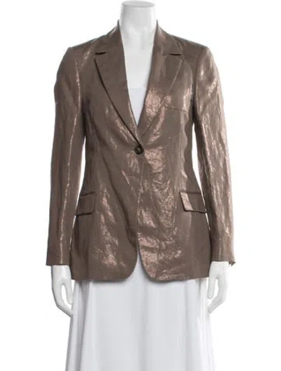 Pre-owned Brunello Cucinelli Linen Blazer In Brown