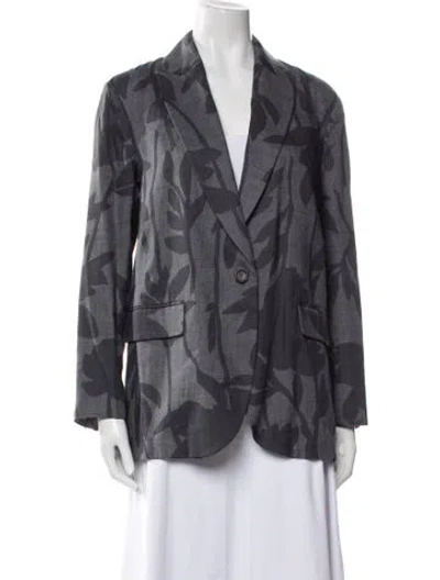 Pre-owned Brunello Cucinelli Linen Blazer In Gray