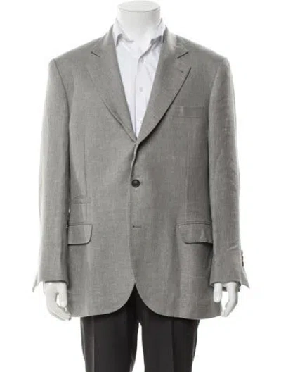 Pre-owned Brunello Cucinelli Linen Blazer In Gray