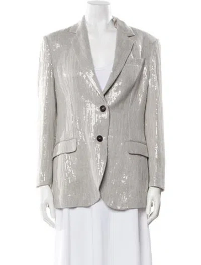 Pre-owned Brunello Cucinelli Linen Blazer In Gray