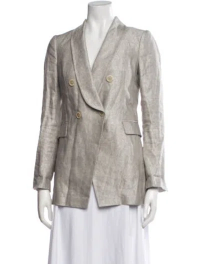 Pre-owned Brunello Cucinelli Linen Blazer In Gray