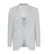Shop Brunello Cucinelli Linen Blazer In Grey