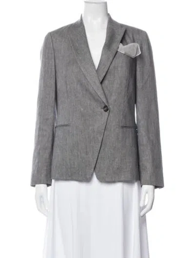 Pre-owned Brunello Cucinelli Linen Blazer In Grey