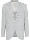 Brunello Cucinelli Linen Unconstructed Blazer In Grey