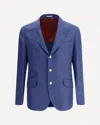 Brunello Cucinelli Linen Blazer Jacket In Blue