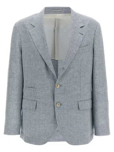 Brunello Cucinelli Linen Blazer Light Blue