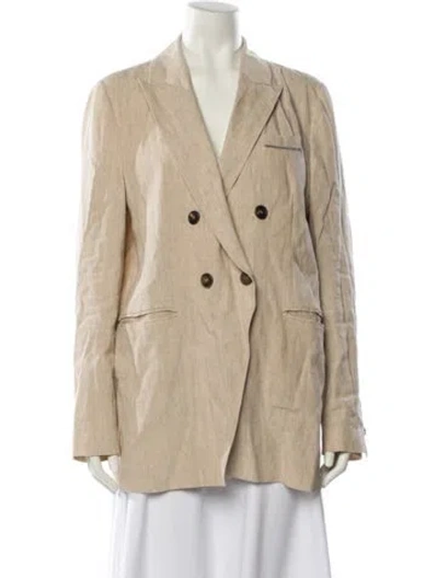 Pre-owned Brunello Cucinelli Linen Blazer In Neutral