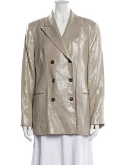 Pre-owned Brunello Cucinelli Linen Blazer In Neutral