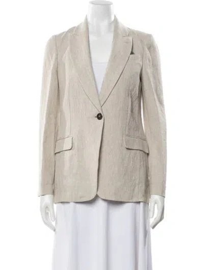 Pre-owned Brunello Cucinelli Linen Blazer In Neutral