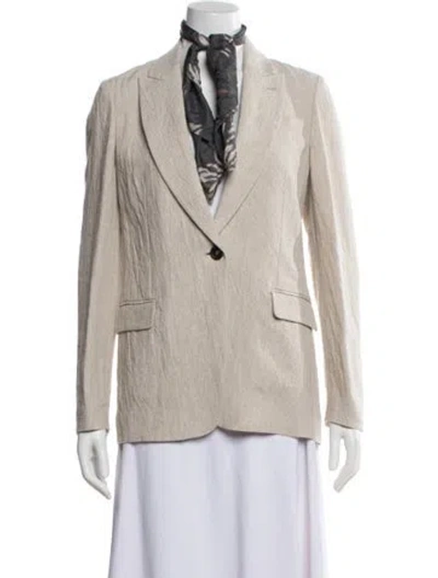Pre-owned Brunello Cucinelli Linen Blazer In Neutral